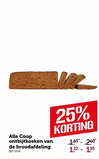 Coop Alle coop ontbijkoeken van de broodafdeling aanbieding