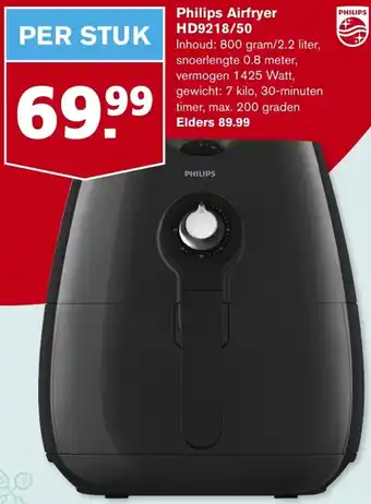 Hoogvliet Philips Airfryer HD9218/50 aanbieding