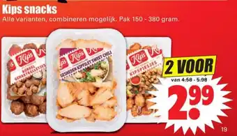 Dirk Kips snacks 2*150-380g aanbieding