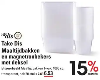 Sligro Take Dis Maaltijdbakken en magnetronbekers met deksel aanbieding