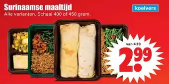 Dirk Surinaamse maaltijd 400/450g aanbieding