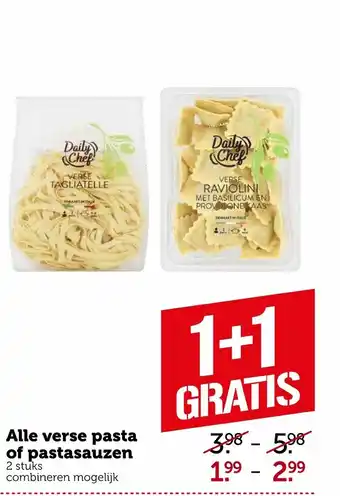 Coop Alle verse pasta of pastasauzen aanbieding