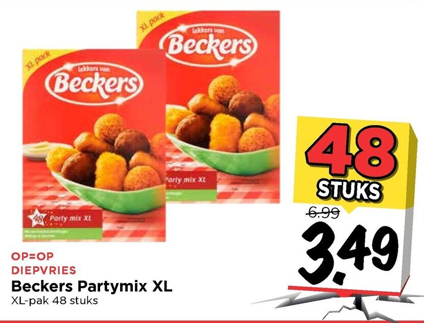 Beckers partymix xl 48 stuks aanbieding bij Vomar Voordeelmarkt