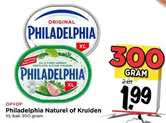 Vomar Voordeelmarkt Philadelphia naturel of kruiden 300g aanbieding