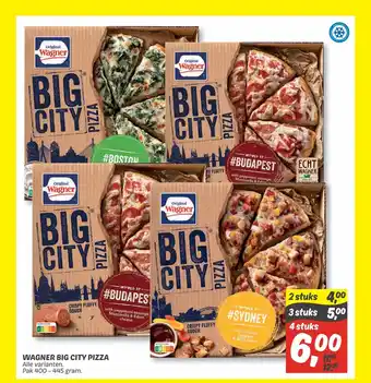 Dekamarkt Wagner Big City Pizza 400 - 445 gram 4 stuks aanbieding