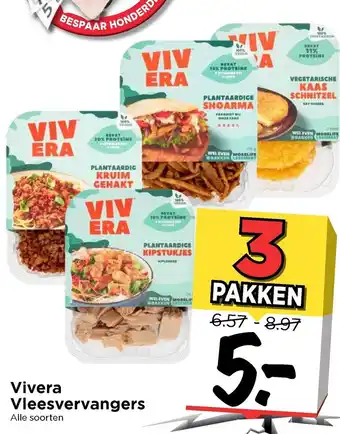 Vomar Voordeelmarkt Vivera vleesvervangers 3 pakken aanbieding