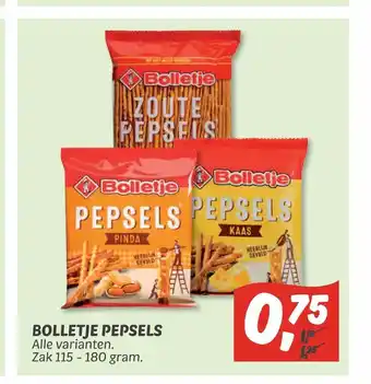 Dekamarkt Bolletje pepsels zak 115 - 180 gram aanbieding