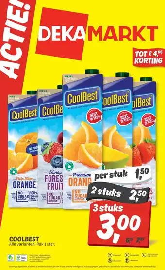 Dekamarkt Coolbest 1 liter 3 stuks aanbieding