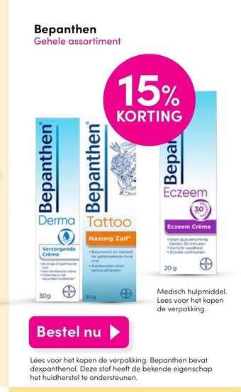 DA Bepanthen Gehele assortiment aanbieding