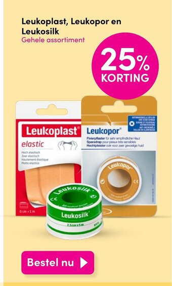 DA Leukoplast, Leukopor en Leukosilk Gehele assortiment aanbieding