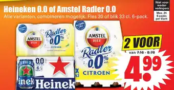 Dirk Heineken 0.0 of Amstel Radler 0.0 aanbieding