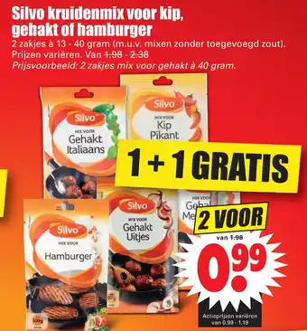 Dirk Silvo kruidenmix voor kip, gehakt of hamburger aanbieding