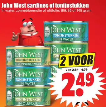 Dirk John West sardines of tonijnstukken aanbieding