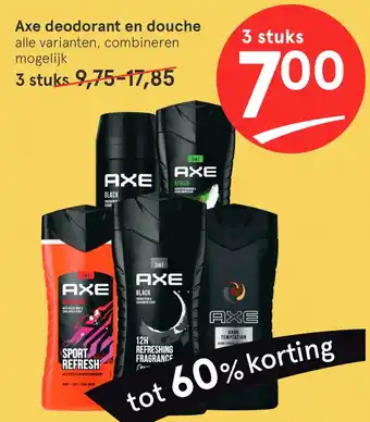 Etos Axe deodorant en douche aanbieding