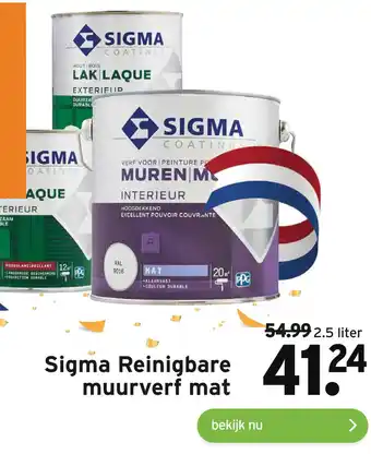 GAMMA Sigma Reinigbare muurverf mat aanbieding