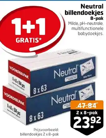 Trekpleister Neutral billendoekjes 8-pak aanbieding