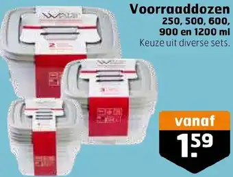 Trekpleister Voorraaddozen 250, 500, 600, 900 en 1200 ml aanbieding