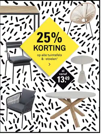 Karwei 25% Korting Op Alle Tuintafels & -Stoelen' aanbieding