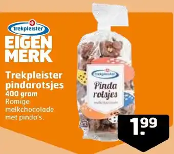 Trekpleister Eigen merk pindarotsjes 400 gram aanbieding