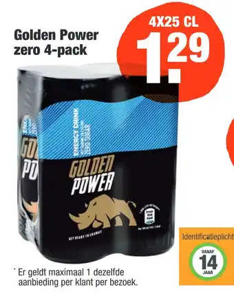 ALDI Golden Power zero 4-pack d. aanbieding