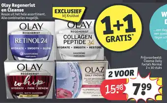 Kruidvat Olay Regenerist en Cleanse aanbieding