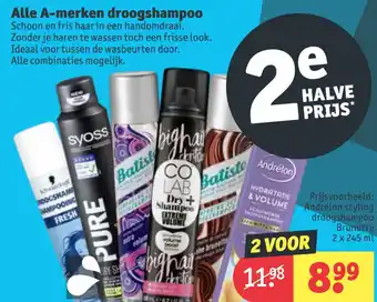 Kruidvat Alle A-merken droogshampoo aanbieding