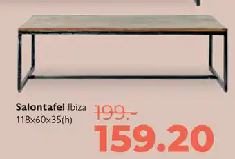 Woonboulevard Poortvliet Salontafel Ibiza aanbieding