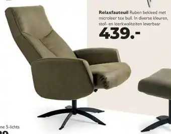 Woonboulevard Poortvliet Relaxfauteuil Ruben aanbieding