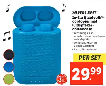 Lidl Silvercrest in-ear bluetooth®- oordopjes met luidspreker- oplaadcase aanbieding