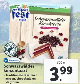 Lidl Schwarzwälder kersentaart aanbieding