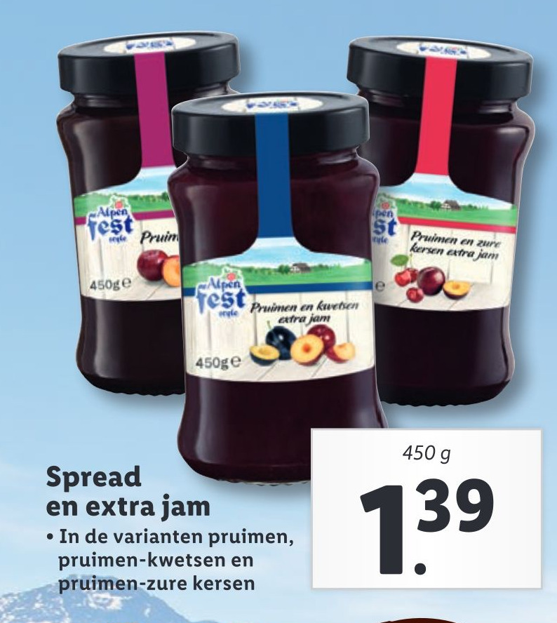 Spread en extra jam aanbieding bij Lidl