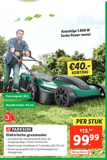 Lidl Parkside elektrische grasmaaier aanbieding