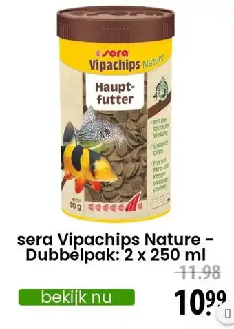 Zooplus Sera vipachips nature - dubbelpak: 2 x 250 ml aanbieding