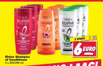 Nettorama Elvive Shampoo of Conditioner 3 x 250/200 ml aanbieding