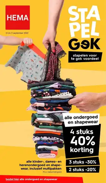 HEMA Alle ondergoed en shapewear 4 stuks aanbieding