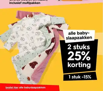 HEMA Alle baby-slaapzakken 2 stuks aanbieding