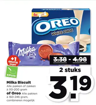 PLUS Milka biscuit aanbieding