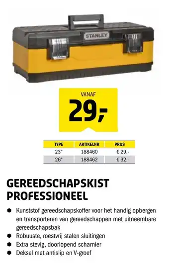Isero Stanley gereedschapskist professioneel aanbieding