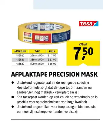 Isero Tesa afplaktape precision mask aanbieding