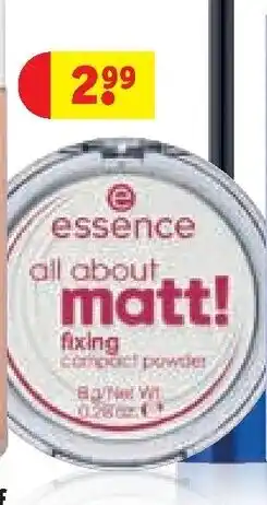 Kruidvat Essence all about matt fixing concealing powder aanbieding