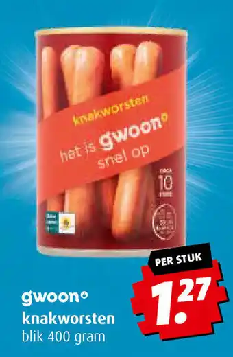 Boni Gwoon knakworsten 400 gram aanbieding