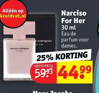 Kruidvat Narciso for her 30 ml aanbieding