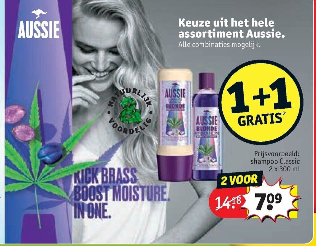 Aussie shampoo calssic 2 x 300 ml aanbieding bij Kruidvat