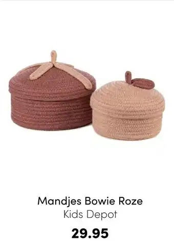 Baby & Tiener Mandjes bowie roze aanbieding