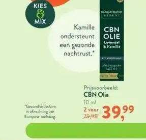 Holland & Barrett Cbn olie aanbieding