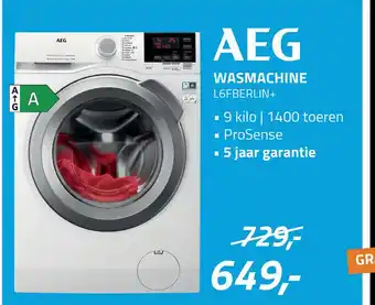 Obbink Aeg wasmachine l6fberlin+ aanbieding