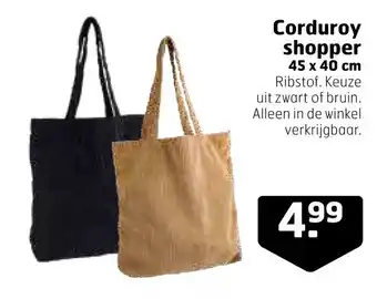 Trekpleister Corduroy shopper 45 x 40 cm aanbieding