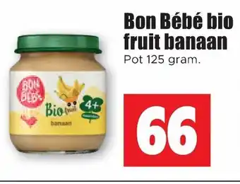 Dirk Bon bebe bio fruit banaan 125g aanbieding