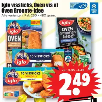 Dirk Iglo vissticks, oven vis of oven groente-idee 250-480g aanbieding