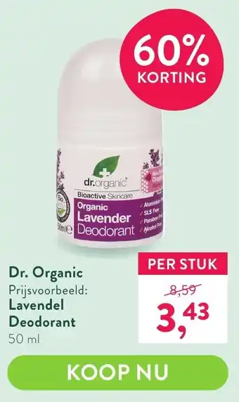 Holland & Barrett Dr. organic lavendel deodorant 50ml aanbieding